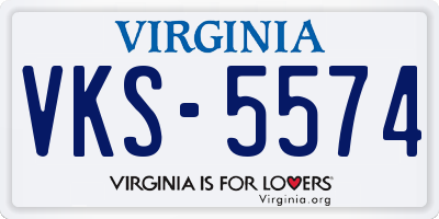 VA license plate VKS5574