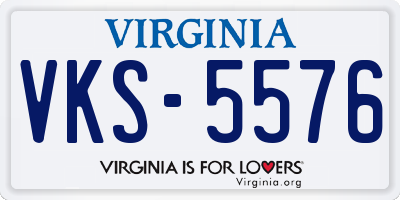VA license plate VKS5576