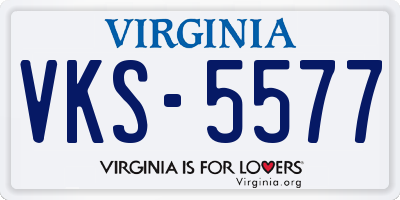VA license plate VKS5577