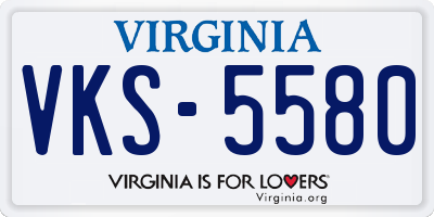 VA license plate VKS5580