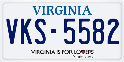 VA license plate VKS5582