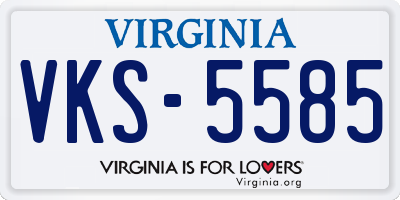 VA license plate VKS5585