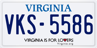 VA license plate VKS5586
