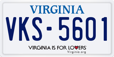 VA license plate VKS5601