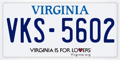 VA license plate VKS5602