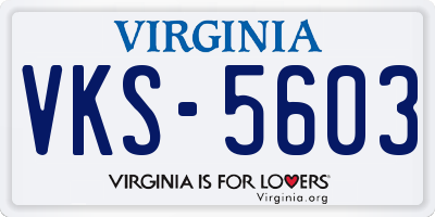 VA license plate VKS5603