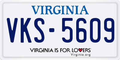 VA license plate VKS5609