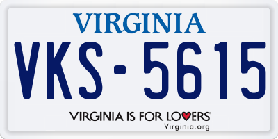 VA license plate VKS5615