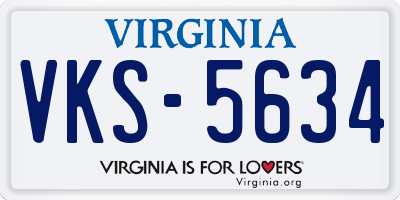 VA license plate VKS5634