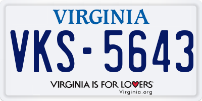 VA license plate VKS5643