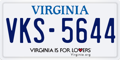 VA license plate VKS5644