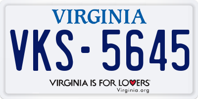 VA license plate VKS5645