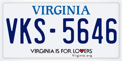 VA license plate VKS5646