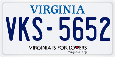 VA license plate VKS5652
