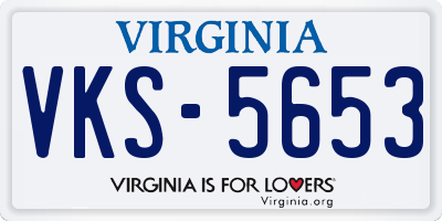 VA license plate VKS5653