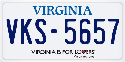 VA license plate VKS5657