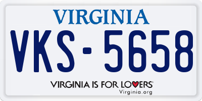 VA license plate VKS5658