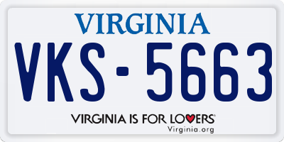 VA license plate VKS5663