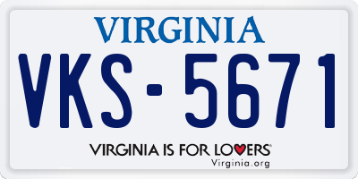 VA license plate VKS5671