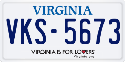 VA license plate VKS5673
