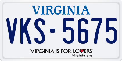 VA license plate VKS5675