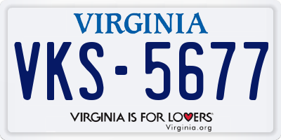 VA license plate VKS5677