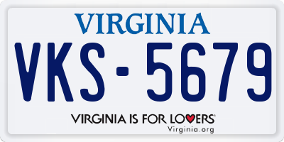 VA license plate VKS5679