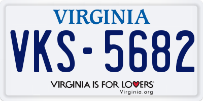 VA license plate VKS5682