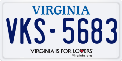 VA license plate VKS5683