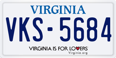 VA license plate VKS5684