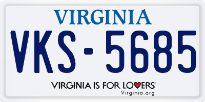 VA license plate VKS5685