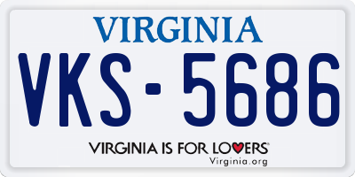 VA license plate VKS5686
