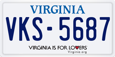 VA license plate VKS5687
