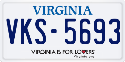 VA license plate VKS5693