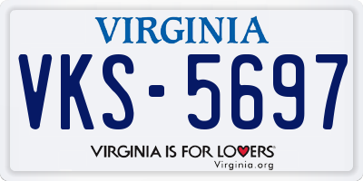 VA license plate VKS5697