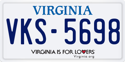 VA license plate VKS5698