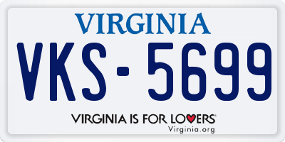 VA license plate VKS5699
