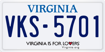 VA license plate VKS5701