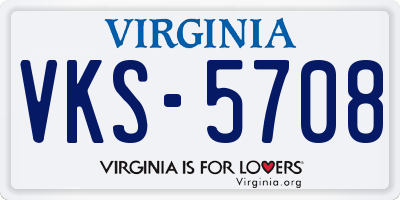 VA license plate VKS5708