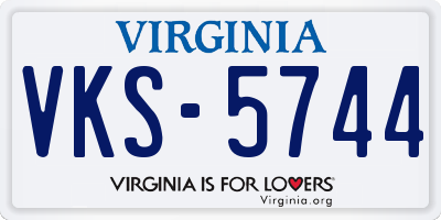 VA license plate VKS5744