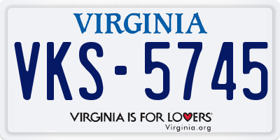 VA license plate VKS5745