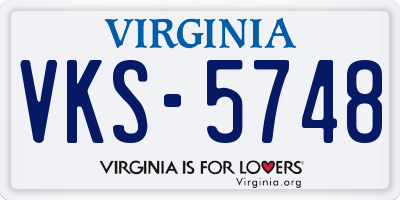 VA license plate VKS5748
