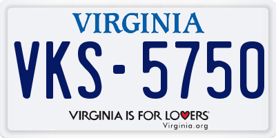 VA license plate VKS5750