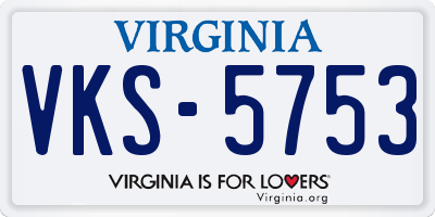 VA license plate VKS5753