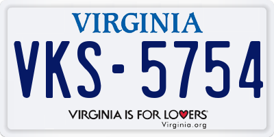 VA license plate VKS5754