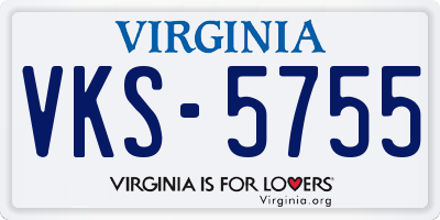 VA license plate VKS5755