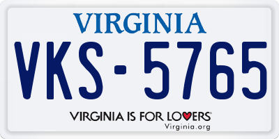 VA license plate VKS5765