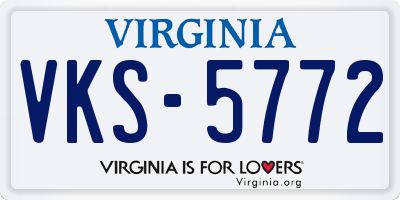 VA license plate VKS5772