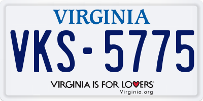 VA license plate VKS5775