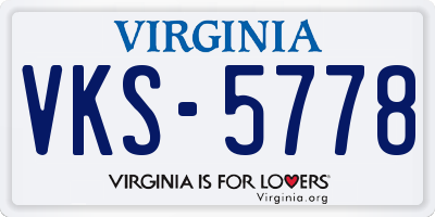 VA license plate VKS5778